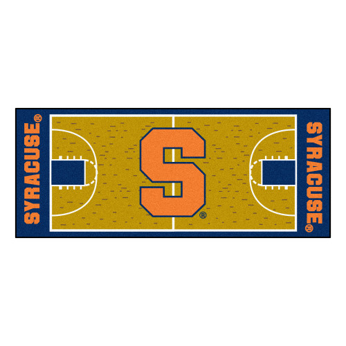 30" x 72" Brown NCAA Syracuse University Orange Basketball Non-Skid Mat Area Rug Runner - IMAGE 1