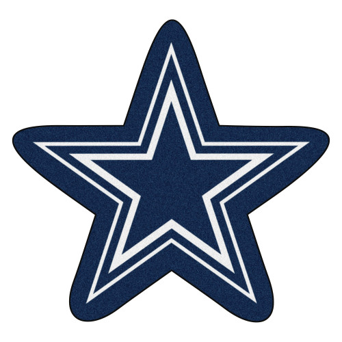 36" x 34.25" Blue and White NFL Dallas Cowboys Mascot Logo Area Rug - IMAGE 1