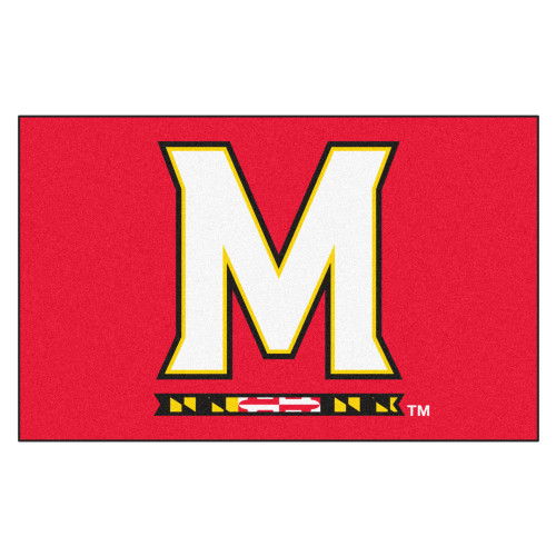 59.5" x 94.5" Red and White NCAA University of Maryland Terps Ulti-Mat Outdoor Area Rug - IMAGE 1