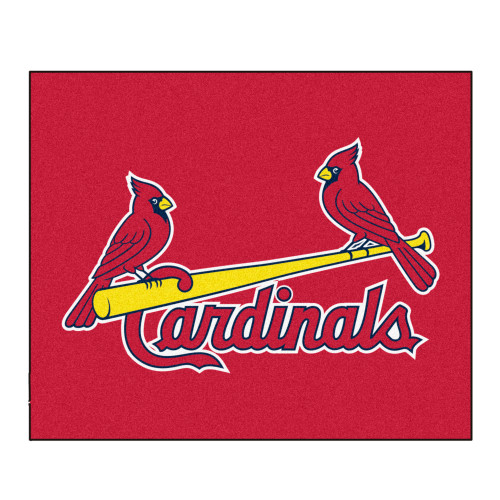 59.5" x 71" Red MLB St. Louis Cardinals Tailgater Rectangular Area Rug - IMAGE 1