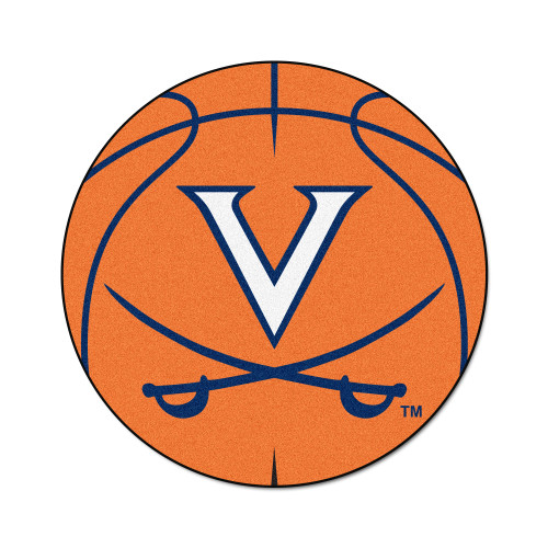 27" Orange NCAA University of Virginia Cavaliers Basketball Door Mat - IMAGE 1