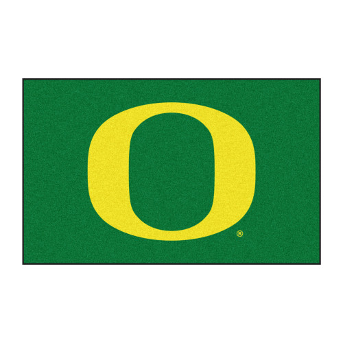 5' x 8' Green and Yellow NCAA University of Oregon Ducks Mat Rectangular Area Rug - IMAGE 1