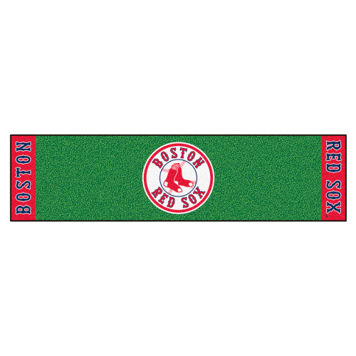 18" x 72" Green and Red MLB Boston Sox Golf Putting Mat - IMAGE 1