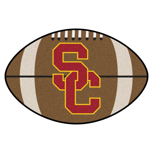 20.5" x 32.5" Brown and Red NCAA University of Southern California Trojans Football Mat Area Rug - IMAGE 1