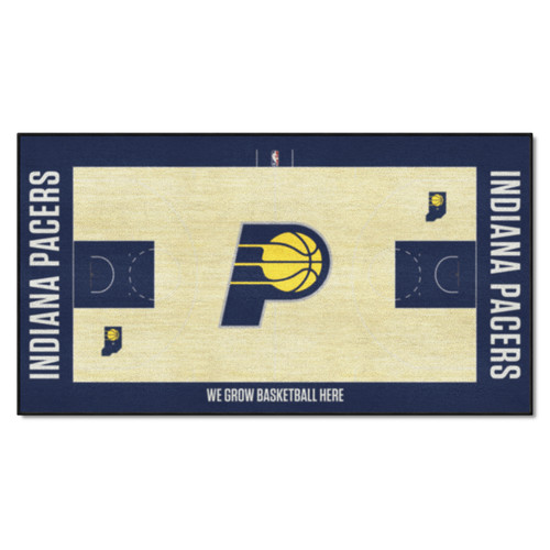 29.5" x 54" Blue NBA Indiana Pacers Court Large Mat Area Rug Runner - IMAGE 1