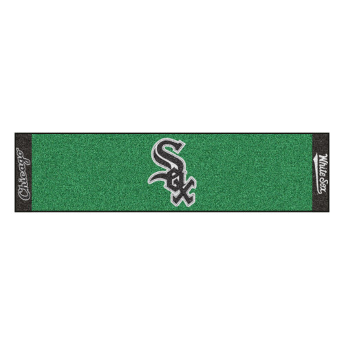 18" x 72" Green and Black MLB Chicago White Sox Golf Putting Mat - IMAGE 1