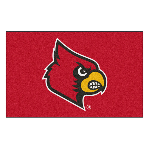 59.5 x 94.5" Red and Yellow NCAA University of Louisville Cardinals Ulti-Mat Area Rug - IMAGE 1