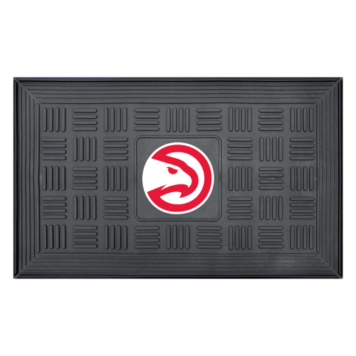 19.5" x 31.25" Black and White NBA Atlanta Hawks Outdoor Door Mat - IMAGE 1