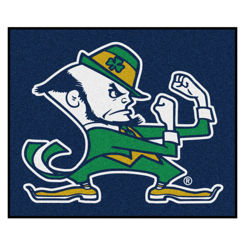 59.5" x 71" Blue and Green NCAA Notre Dame Fighting Irish Rectangular Tailgater Mat Outdoor Area Rug - IMAGE 1