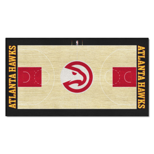 24" x 44" Black and Red NBA Atlanta Hawks Court Rug Runner - IMAGE 1