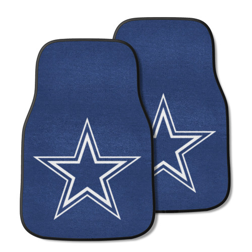 Set of 2 Blue and White NFL Dallas Cowboys Car Mats 17" x 27" - IMAGE 1