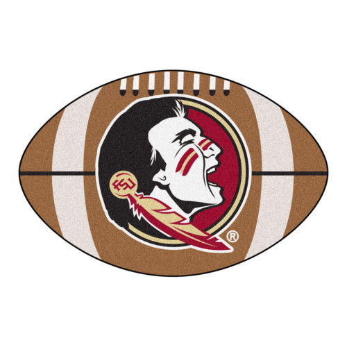 20.5" x 32.5" Brown and White Contemporary NCAA Florida State University Seminoles Football Mat - IMAGE 1