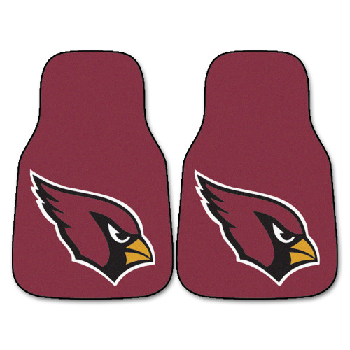 Set of 2 Red and Yellow NFL Arizona Cardinals Car Mats 17" x 27" - IMAGE 1
