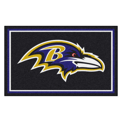 44" x 71" Black and Blue NFL Baltimore Ravens Non-Skid Area Rug - IMAGE 1