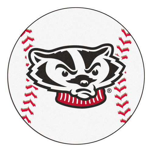 27" Black and White NCAA University of Wisconsin Badgers Mat - IMAGE 1