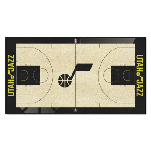 24" x 44" Beige and Black NBA Utah Jazz Court Rug Runner - IMAGE 1