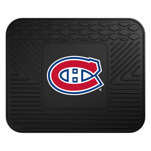 14" x 17" Red and Black NHL Montreal Canadiens Heavy Duty Rear Car Seat Utility Mat - IMAGE 1