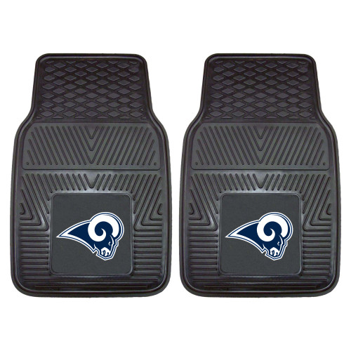 Set of 2 Black and Blue NFL Los Angeles Rams Car Mats 17" x 27" - IMAGE 1