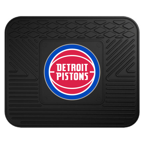 14" x 17" Black and Red NBA Detroit Pistons Heavy Duty Rear Car Seat Utility Mat - IMAGE 1