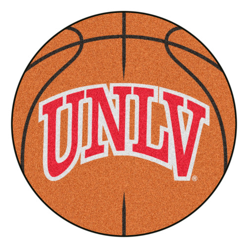 27" Orange and Red NCAA University of Nevada, Las Vegas Rebels Baketball Round Area Rug - IMAGE 1
