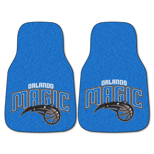 Set of 2 Blue and Black NBA Orlando Magic Carpet Car Mats 17" x 27" - IMAGE 1