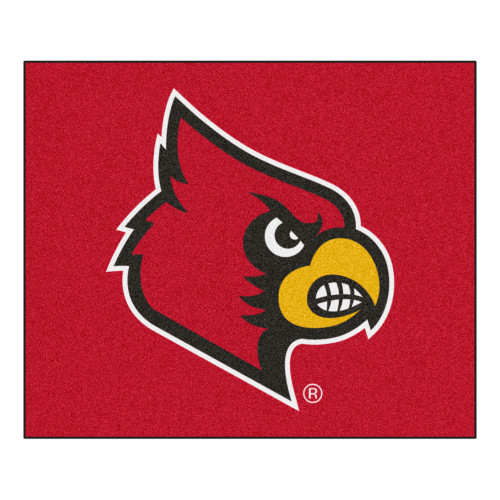 4.9' x 5.9' Red and Yellow NCAA University of Louisville Cardinals Tailgater Mat Area Rug - IMAGE 1