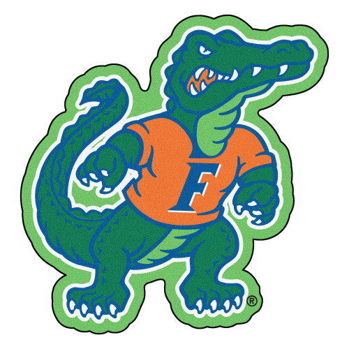 30" x 31" Green and Orange NCAA University of Florida Gators Mascot Logo Shaped Door Mat - IMAGE 1