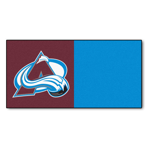 20pc Brown and Blue NHL Colorado Avalanche Team Carpet Tile Flooring Squares 18" x 18" - IMAGE 1