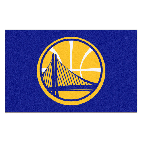 59.5" x 94.5" Blue and Yellow NBA Golden State Warriors Mat Rectangular Area Rug - IMAGE 1