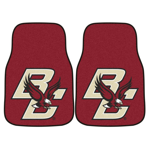 Set of 2 Brown NCAA Boston College Eagles Front Carpet Car Mats 17" x 27" - IMAGE 1
