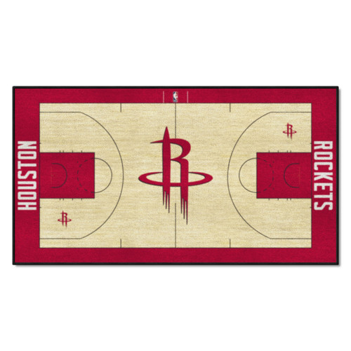 24" x 44" Black NBA Houston Rockets NBA Court Non-Skid Mat Area Rug Runner - IMAGE 1