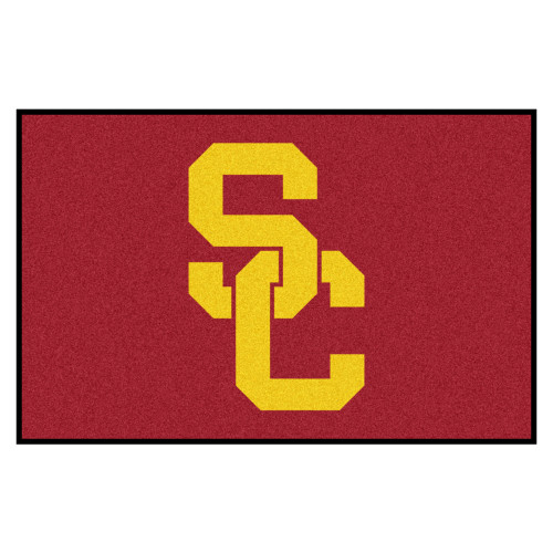 19" x 30" Red NCAA University of Southern California Trojans Starter Mat Rectangular Area Rug - IMAGE 1
