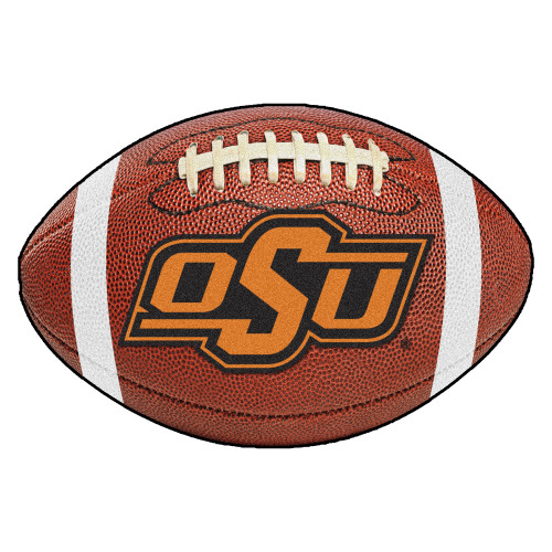 20.5" x 32.5" Brown and White NCAA Oklahoma State University Cowboys Football Mat - IMAGE 1