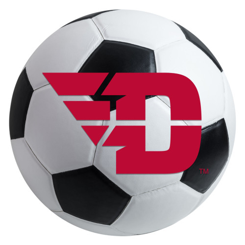 27" White and Red NCAA University of Dayton Flyers Soccer Ball Shaped Mat - IMAGE 1