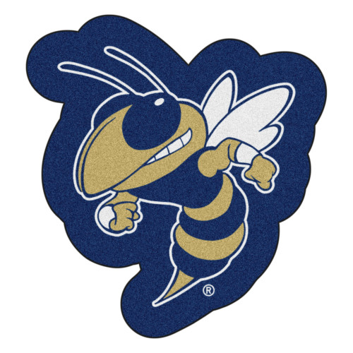 30" x 40" Blue and White NCAA Georgia Tech Mascot Logo Area Rug - IMAGE 1