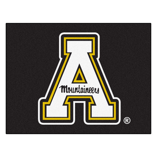 33.75" x 42.5" Black and White NCAA Appalachian State Mountaineers All Star Non-Skid Mat - IMAGE 1