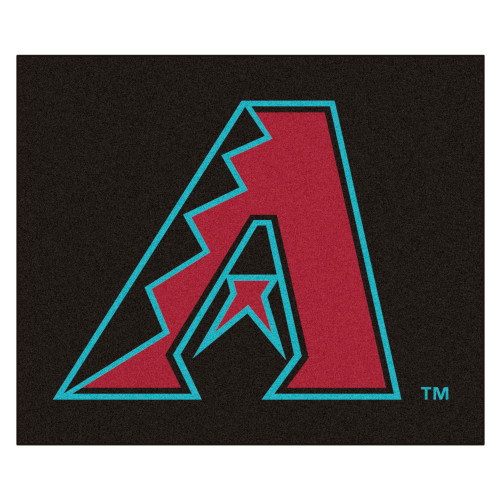 59.5" x 71" Black and Red MLB Arizona Diamondbacks Tailgater Rectangular Outdoor Area Rug - IMAGE 1