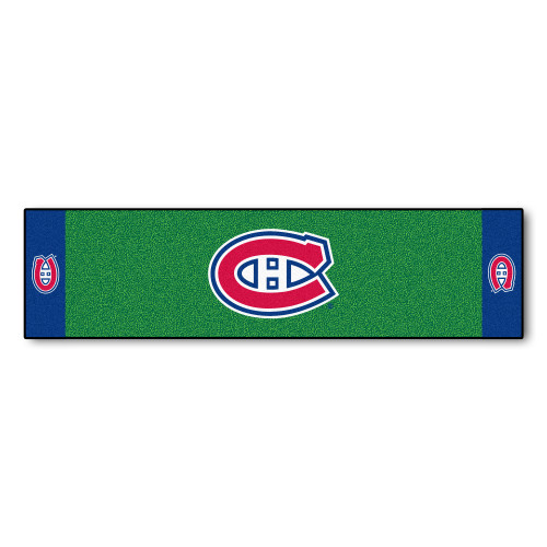 18" x 72" Green and Blue NHL Montreal Canadiens Putting Mat Golf Accessory - IMAGE 1