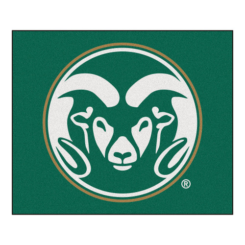 59.5" x 71" Green and White NCAA Colorado State University Rams Rectangular Tailgater Mat - IMAGE 1