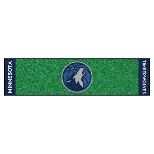 18" x 72" Green and Blue NBA Minnesota Timberwolves Golf Putting Mat - IMAGE 1