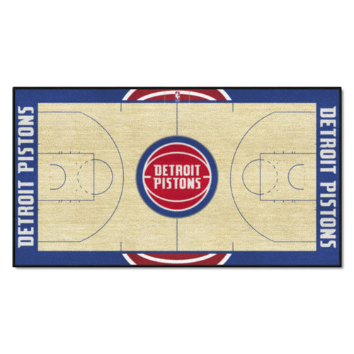 24" x 44" Blue NBA Detroit Pistons Court Rug Runner - IMAGE 1