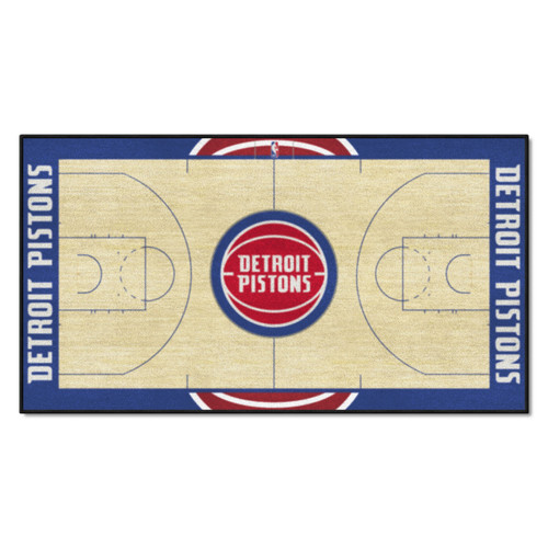 24" x 44" Orange and Royal NBA Detroit Pistons Court Rug Runner - IMAGE 1