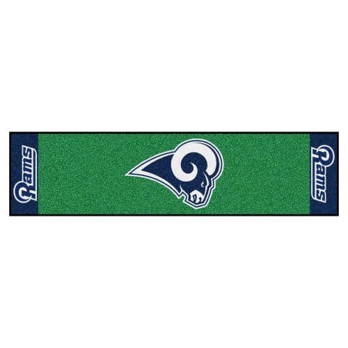 18" x 72" Green and Blue NFL Los Angeles Rams Golf Putting Mat - IMAGE 1