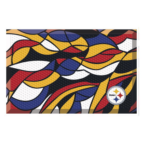 19" x 30" Vibrantly Colored Contemporary NFL Pittsburgh Steelers Shoe Scraper Doormat - IMAGE 1