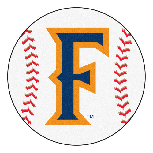 27" White and Orange NCAA Cal State Fullerton Titans Baseball Mat Area Rug - IMAGE 1