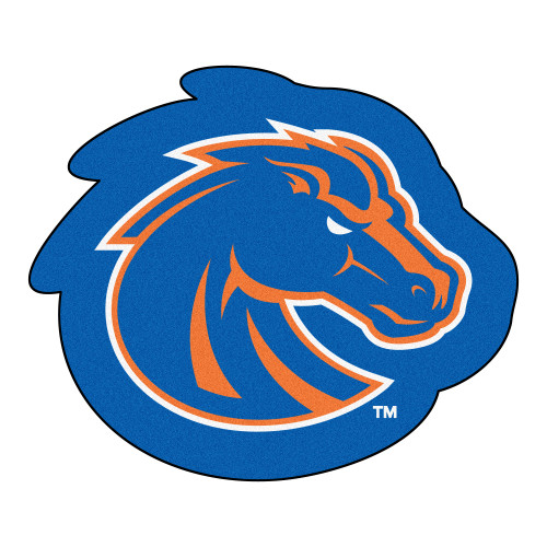 30" x 33.25" Blue and Orange NCAA Boise State University Broncos Mascot Logo Shaped Door Mat - IMAGE 1