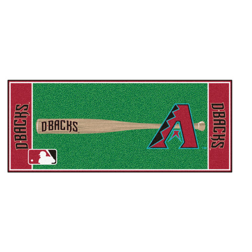 30" x 72" Red and Green MLB Arizona Diamondbacks Baseball Mat Area Rug Runner - IMAGE 1