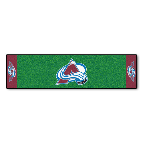 18" x 72" Green and Brown NHL Colorado Avalanche Putting Mat Golf Accessory - IMAGE 1