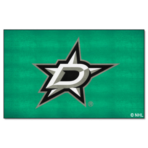 5' x 8' Green and White and Black NHL Dallas Stars Ulti-Mat Rectangular Area Rug - IMAGE 1