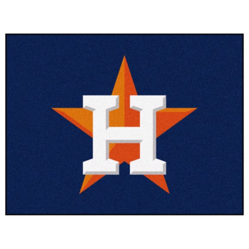 33.75" x 42.5" Blue and Orange MLB Houston Astros Rectangular All-Star Mat Outdoor Area Rug - IMAGE 1